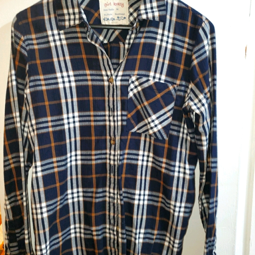 Girl Krazy Button Down Boyfriend Cut